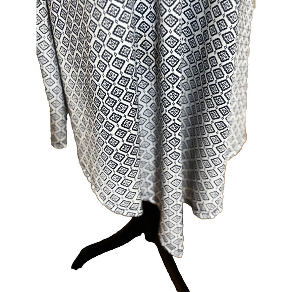 Boho Paisley Embroidered Halter Dress Blue & White sz XL‎ Coastal travel career - Picture 3 of 10